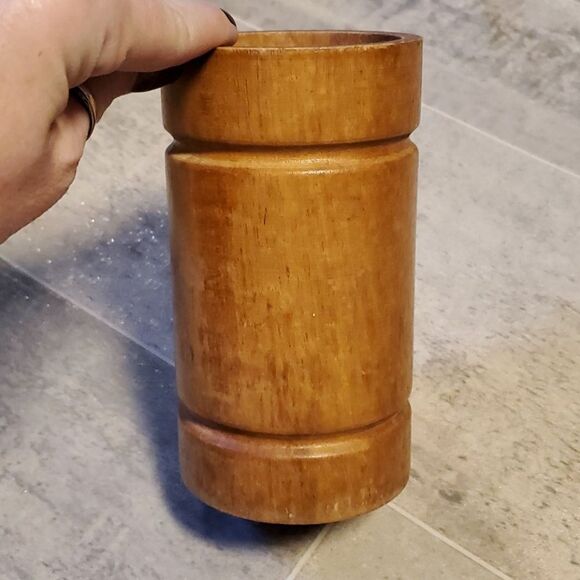 Vintage Boho Maple Wooden Decor Vase - Picture 2 of 7